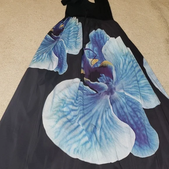 Alice + Olivia black orchid maxi dress